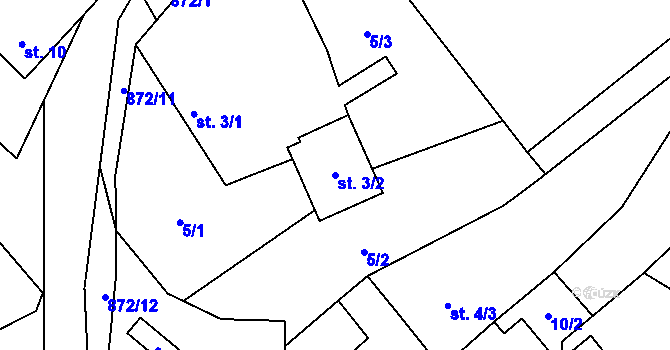 Parcela st. 3/2 v KÚ Markvarec u Nové Cerekve, Katastrální mapa