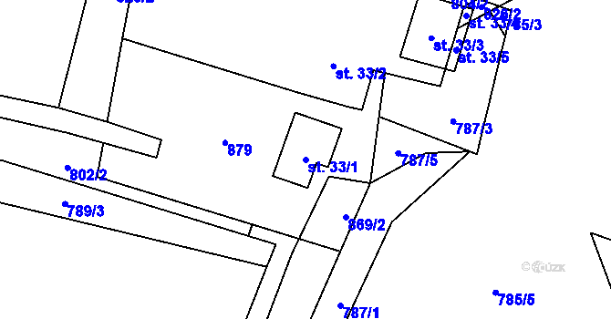 Parcela st. 33/1 v KÚ Markvarec u Nové Cerekve, Katastrální mapa