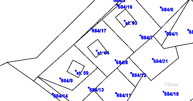 Parcela st. 64 v KÚ Markvarec u Nové Cerekve, Katastrální mapa