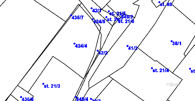 Parcela st. 42/2 v KÚ Markvarec u Nové Cerekve, Katastrální mapa