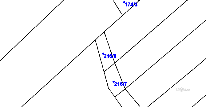 Parcela st. 216/6 v KÚ Markvarec u Nové Cerekve, Katastrální mapa