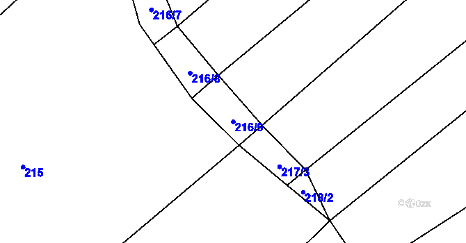Parcela st. 216/9 v KÚ Markvarec u Nové Cerekve, Katastrální mapa