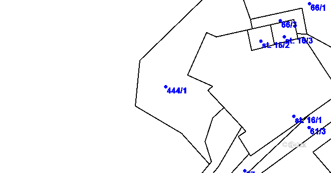 Parcela st. 444/1 v KÚ Markvarec u Nové Cerekve, Katastrální mapa