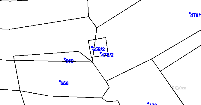 Parcela st. 478/2 v KÚ Markvarec u Nové Cerekve, Katastrální mapa