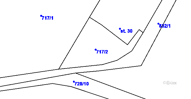 Parcela st. 717/2 v KÚ Markvarec u Nové Cerekve, Katastrální mapa