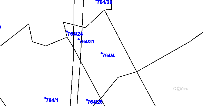 Parcela st. 764/4 v KÚ Markvarec u Nové Cerekve, Katastrální mapa