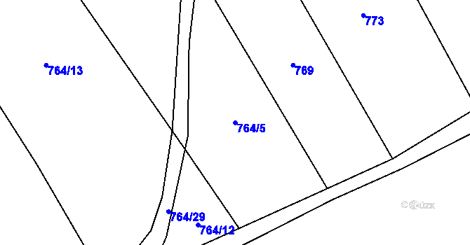 Parcela st. 764/5 v KÚ Markvarec u Nové Cerekve, Katastrální mapa