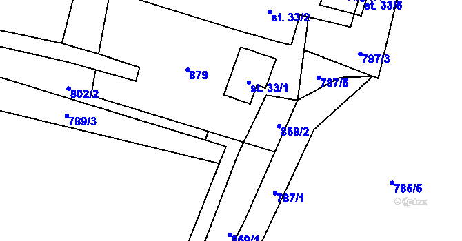 Parcela st. 802/1 v KÚ Markvarec u Nové Cerekve, Katastrální mapa