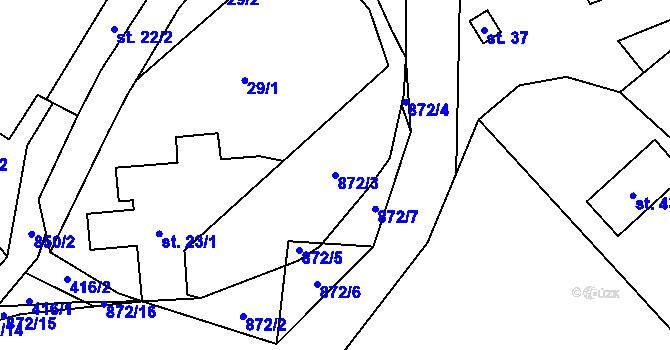 Parcela st. 872/3 v KÚ Markvarec u Nové Cerekve, Katastrální mapa