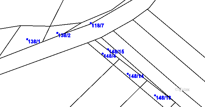 Parcela st. 148/4 v KÚ Markvarec u Nové Cerekve, Katastrální mapa