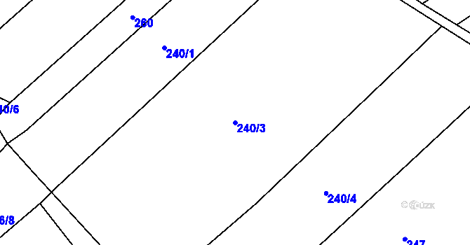 Parcela st. 240/3 v KÚ Markvarec u Nové Cerekve, Katastrální mapa