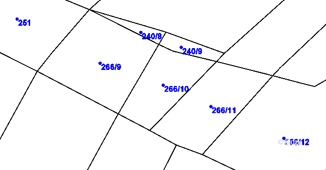 Parcela st. 266/10 v KÚ Markvarec u Nové Cerekve, Katastrální mapa
