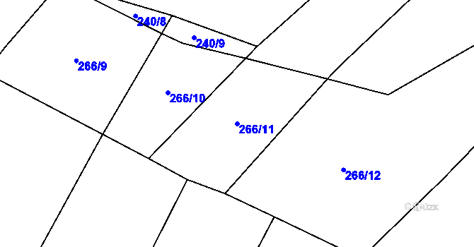 Parcela st. 266/11 v KÚ Markvarec u Nové Cerekve, Katastrální mapa