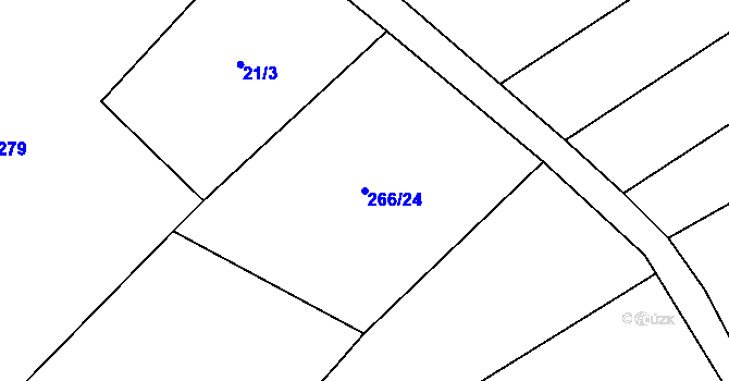 Parcela st. 266/24 v KÚ Markvarec u Nové Cerekve, Katastrální mapa