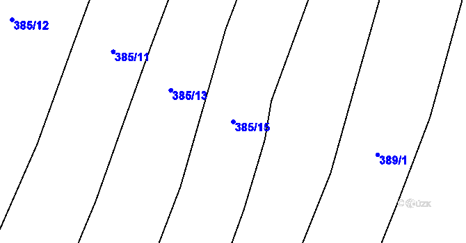 Parcela st. 385/15 v KÚ Markvarec u Nové Cerekve, Katastrální mapa