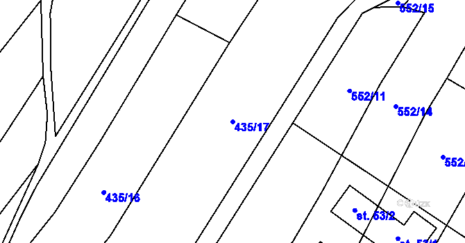Parcela st. 435/17 v KÚ Markvarec u Nové Cerekve, Katastrální mapa