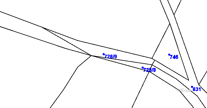 Parcela st. 728/9 v KÚ Markvarec u Nové Cerekve, Katastrální mapa