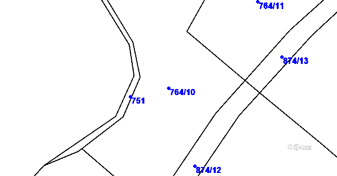 Parcela st. 764/10 v KÚ Markvarec u Nové Cerekve, Katastrální mapa