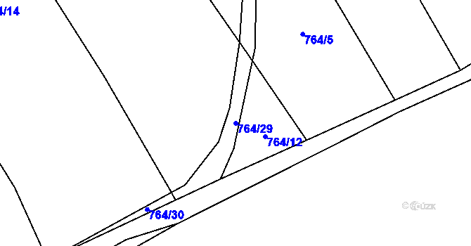 Parcela st. 764/29 v KÚ Markvarec u Nové Cerekve, Katastrální mapa