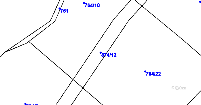 Parcela st. 874/12 v KÚ Markvarec u Nové Cerekve, Katastrální mapa