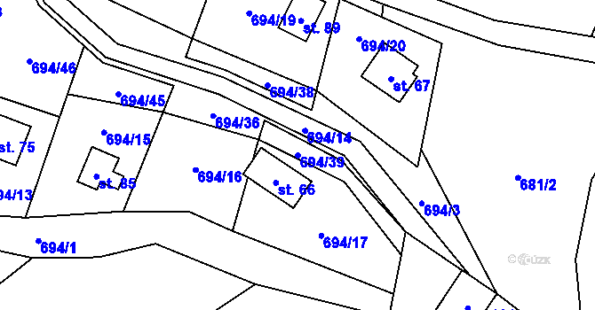 Parcela st. 694/39 v KÚ Markvarec u Nové Cerekve, Katastrální mapa