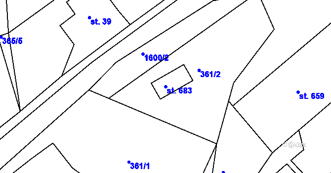 Parcela st. 683 v KÚ Markvartice u Děčína, Katastrální mapa