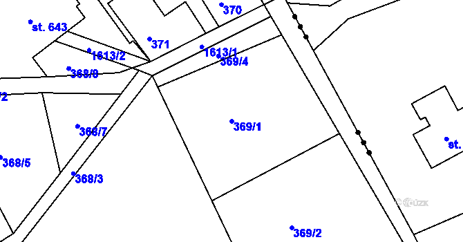 Parcela st. 369/1 v KÚ Markvartice u Děčína, Katastrální mapa