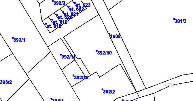 Parcela st. 392/10 v KÚ Markvartice u Děčína, Katastrální mapa