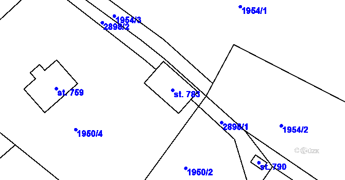 Parcela st. 783 v KÚ Markvartice u Děčína, Katastrální mapa