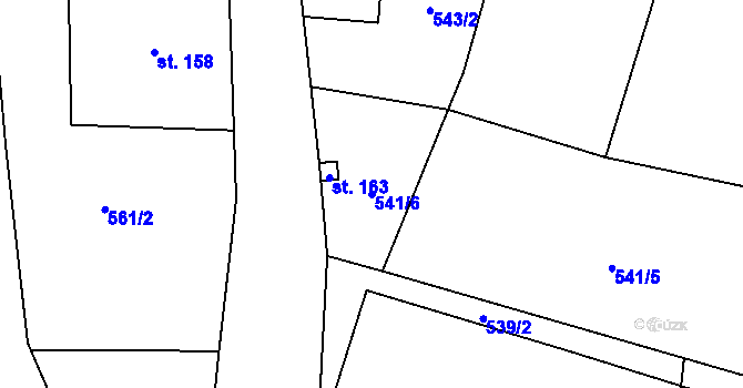 Parcela st. 541/6 v KÚ Markvartice u Sobotky, Katastrální mapa