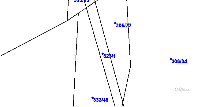 Parcela st. 323/1 v KÚ Markvartice u Sobotky, Katastrální mapa