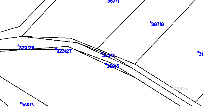Parcela st. 323/3 v KÚ Markvartice u Sobotky, Katastrální mapa