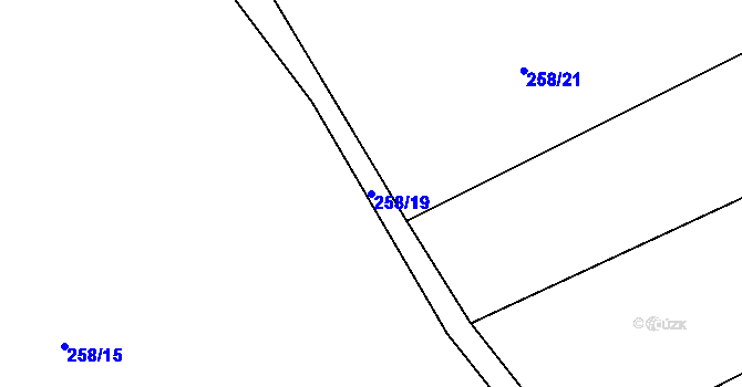 Parcela st. 258/19 v KÚ Markvartice u Sobotky, Katastrální mapa