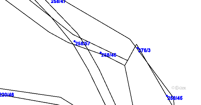 Parcela st. 258/46 v KÚ Markvartice u Sobotky, Katastrální mapa