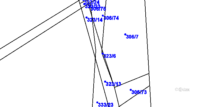 Parcela st. 323/6 v KÚ Markvartice u Sobotky, Katastrální mapa