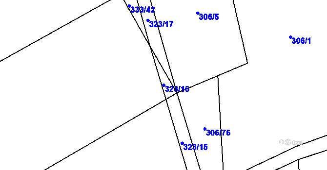 Parcela st. 323/16 v KÚ Markvartice u Sobotky, Katastrální mapa