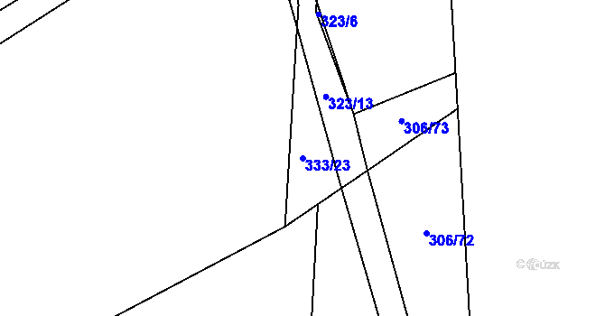 Parcela st. 333/23 v KÚ Markvartice u Sobotky, Katastrální mapa