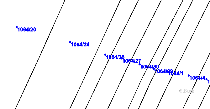 Parcela st. 1064/26 v KÚ Markvartice u Sobotky, Katastrální mapa