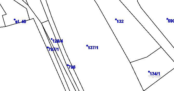 Parcela st. 137/1 v KÚ Příchvoj, Katastrální mapa