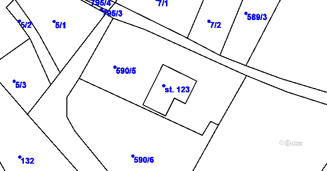 Parcela st. 123 v KÚ Příchvoj, Katastrální mapa