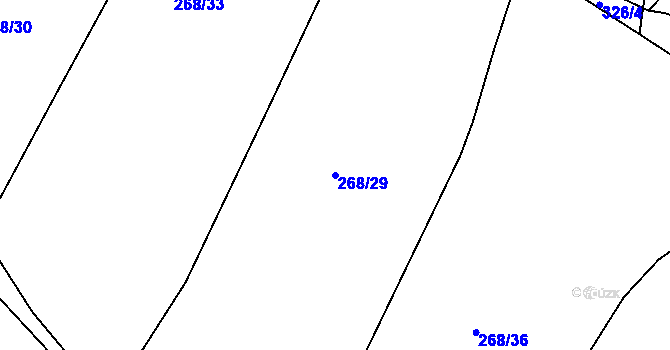 Parcela st. 268/29 v KÚ Příchvoj, Katastrální mapa