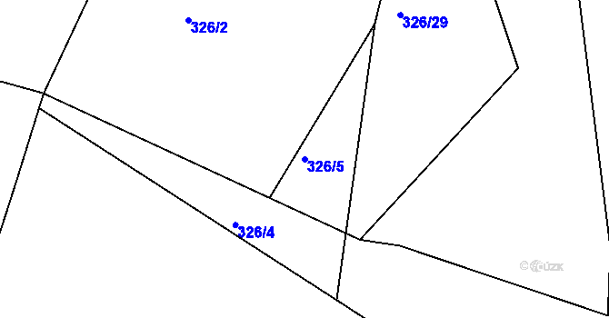 Parcela st. 326/5 v KÚ Příchvoj, Katastrální mapa