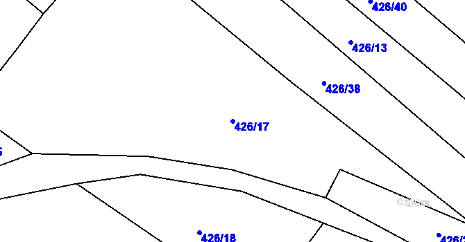 Parcela st. 426/17 v KÚ Příchvoj, Katastrální mapa