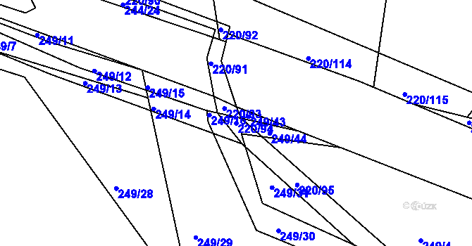 Parcela st. 220/94 v KÚ Rakov u Markvartic, Katastrální mapa