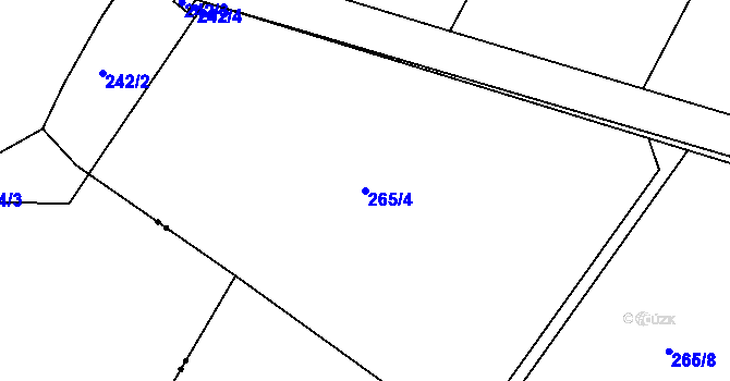 Parcela st. 265/4 v KÚ Rakov u Markvartic, Katastrální mapa