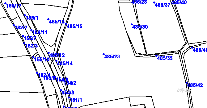 Parcela st. 485/23 v KÚ Rakov u Markvartic, Katastrální mapa