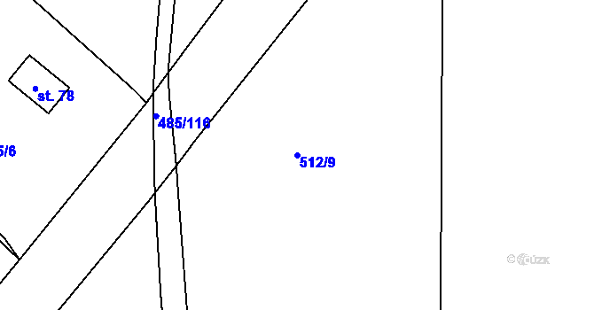 Parcela st. 512/9 v KÚ Rakov u Markvartic, Katastrální mapa