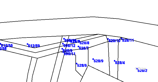 Parcela st. 528/8 v KÚ Rakov u Markvartic, Katastrální mapa