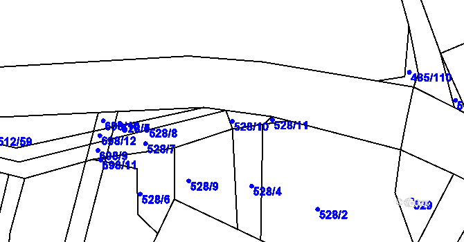 Parcela st. 528/10 v KÚ Rakov u Markvartic, Katastrální mapa