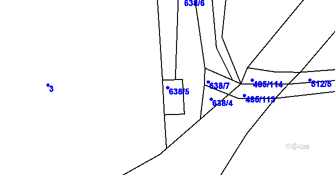 Parcela st. 638/5 v KÚ Rakov u Markvartic, Katastrální mapa